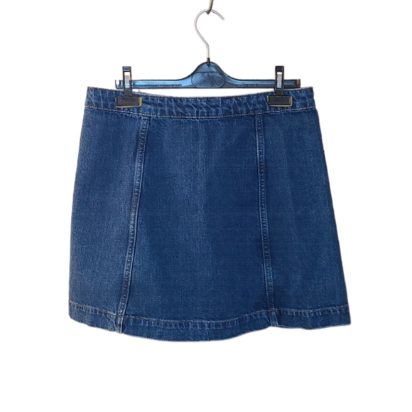 Top Shop Moto  Button Down Denim Skirt - Picture 3 of 8